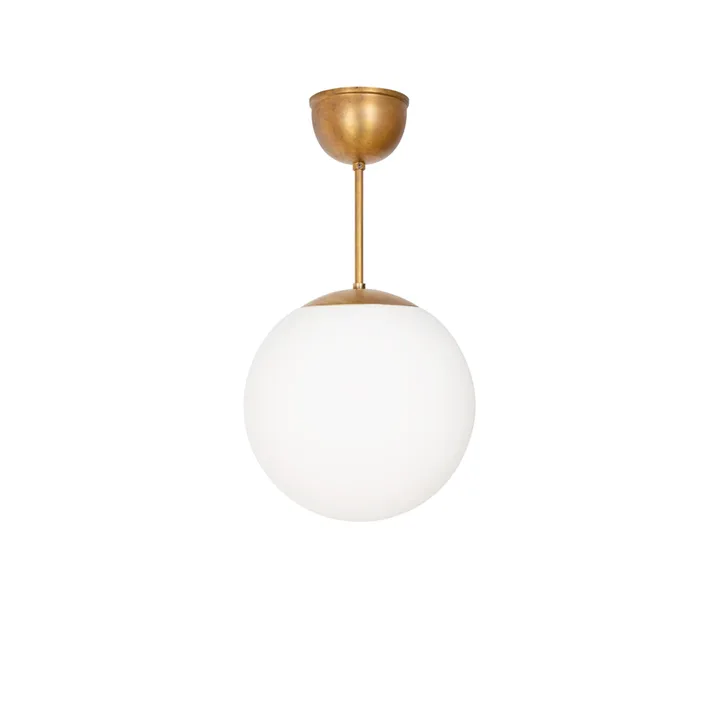 Funkis Glob pendant - White matte raw brass Ø25 cm - Konsthantverk